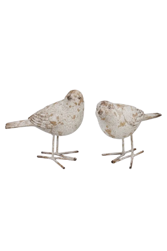 Assorted Cream Distressed Ceramic Birds