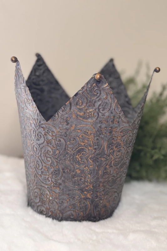 Bronze Embroidered Crown 7.5 H